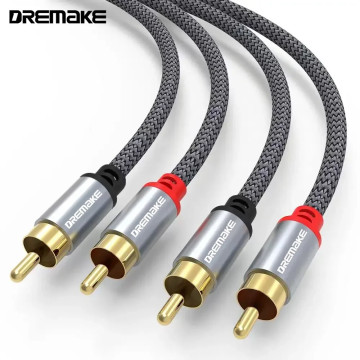 Кабель Dremake 2RCA to 2 RCA Male to Male Audio Cable 2м grey