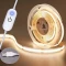 USB светодиодная лента 5V COB, теплый белый свет, с сенсорной кнопкой, 2м